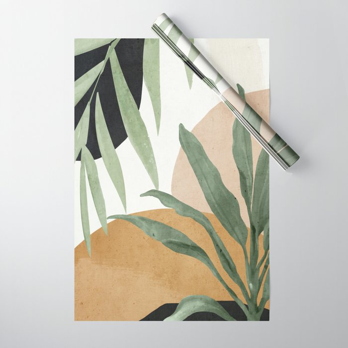 Abstract Art Tropical Leaves 4 Wrapping Paper Gallery Image 1