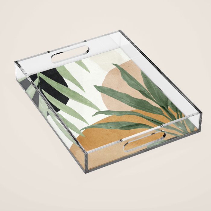 Abstract Art Tropical Leaves 4 Acrylic Tray Gallery Image 1