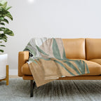 Abstract Art Tropical Leaves 4 Throw Blanket Gallery Image 1