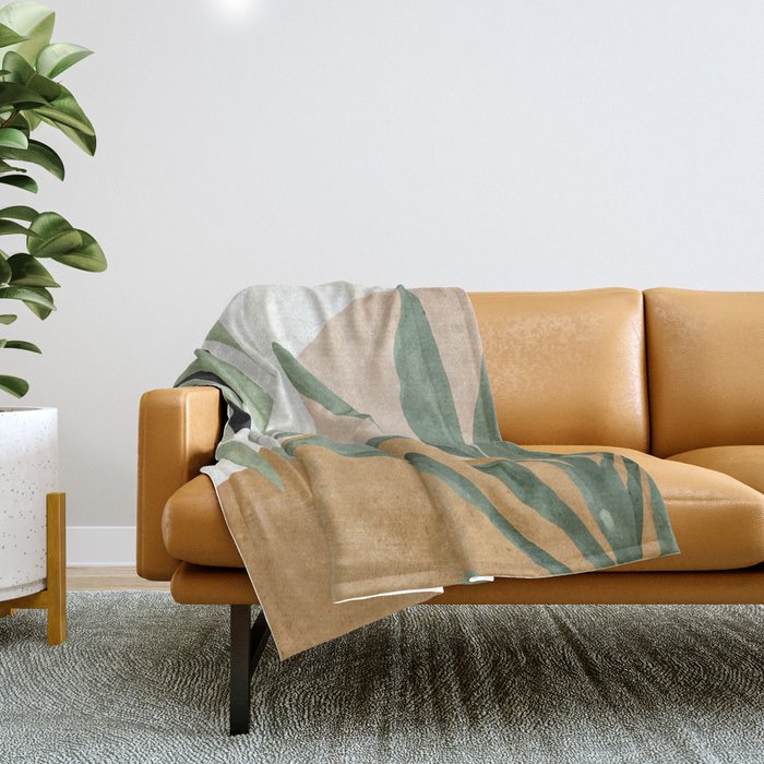 Abstract Art Tropical Leaves 4 Throw Blanket Gallery Image 1