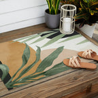 Abstract Art Tropical Leaves 4 Outdoor Rug Gallery Image 2