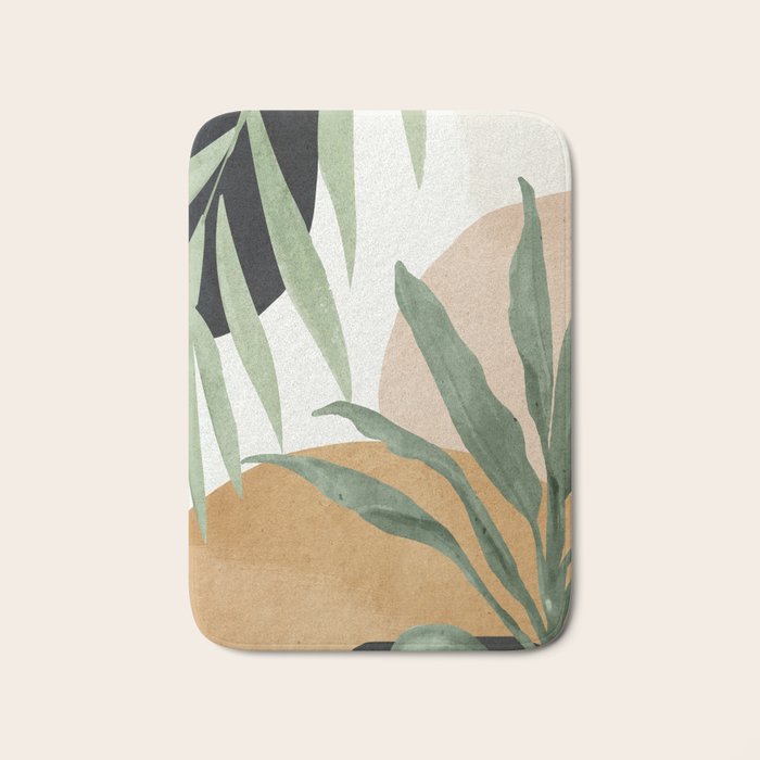 Abstract Art Tropical Leaves 4 Bath Mat Gallery Image 1