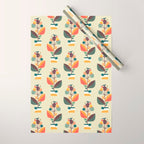 Potted plant with a bird Wrapping Paper Gallery Image 1