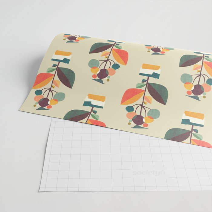 Potted plant with a bird Wrapping Paper Gallery Image 2