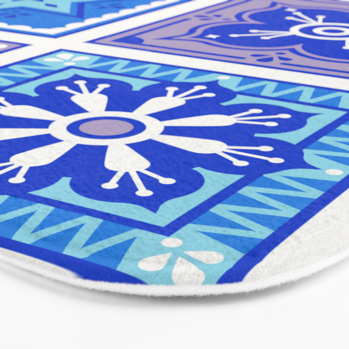Talavera Mexican Tile - Blue Palette Bath Mat Gallery Image 3