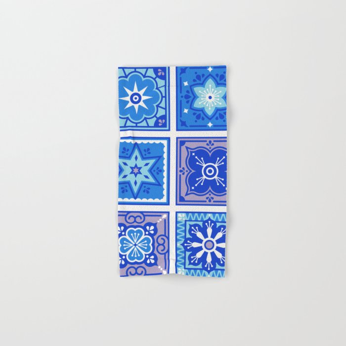 Talavera Mexican Tile - Blue Palette Bath Towel Gallery Image 1