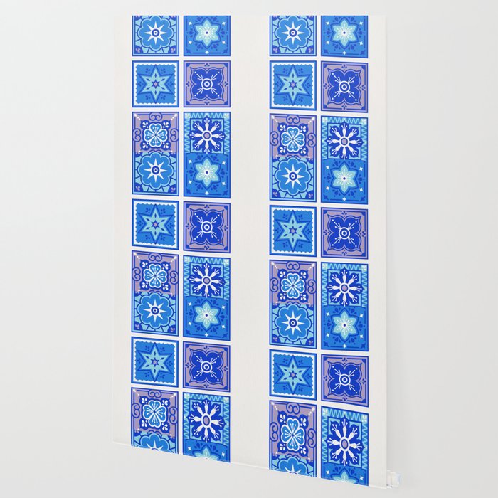 Talavera Mexican Tile - Blue Palette Wallpaper Gallery Image 2