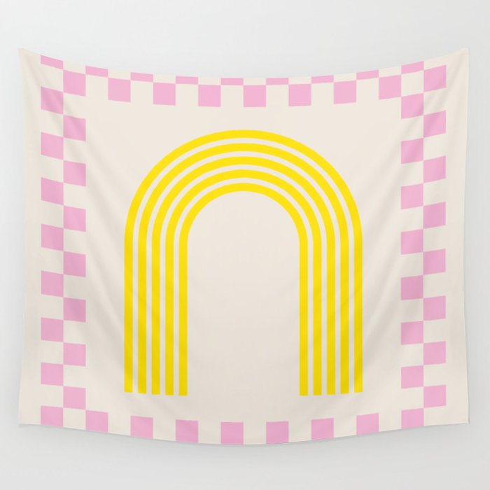 Chess Rainbow rose and yellow Wall Tapestry Gallery Image 4