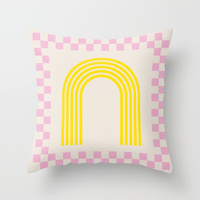 Chess Rainbow rose and yellow Throw Pillow Gallery Image 1