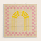 Chess Rainbow rose and yellow Wood Wall Art Gallery Image 1