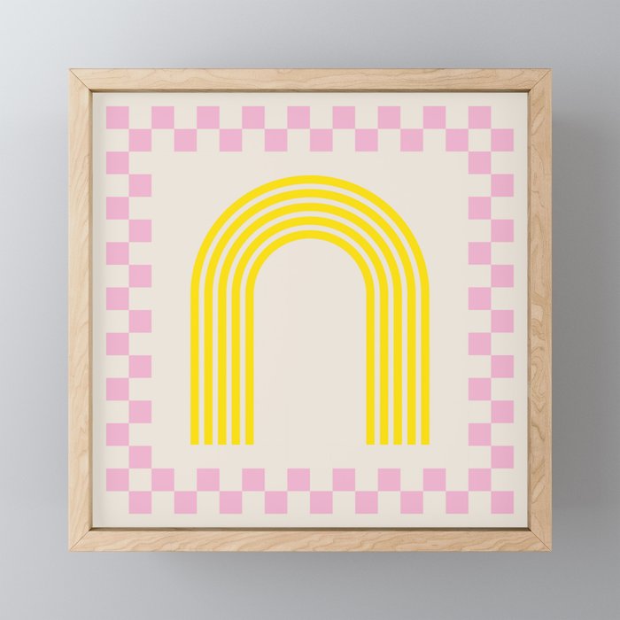 Chess Rainbow rose and yellow Mini Art Print Gallery Image 1