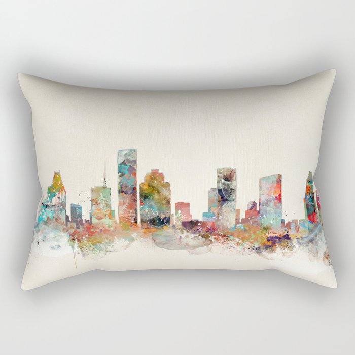 houston texas skyline Rectangular Pillow Gallery Image 2