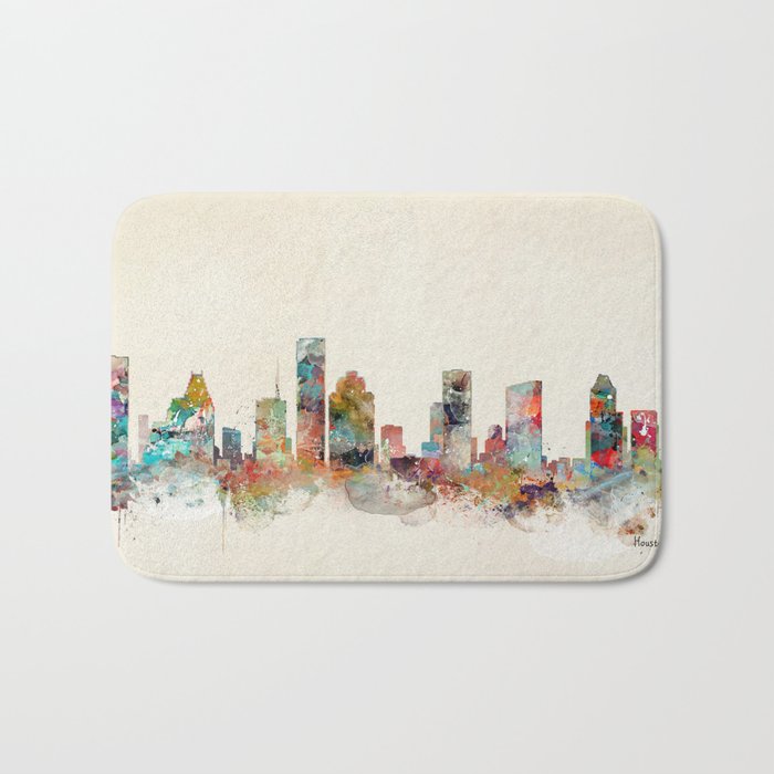 houston texas skyline Bath Mat Gallery Image 1