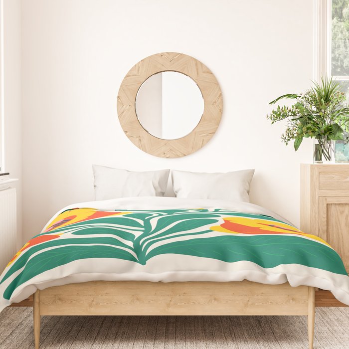 Orioles & Golden Poppy: Les Fleurs | Flower Market 04 | Spring Summer 23 Duvet Cover Gallery Image 3
