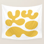 Mid Century Modern Abstract Organic Shapes 337 Yellow Wall Tapestry Gallery Image 4