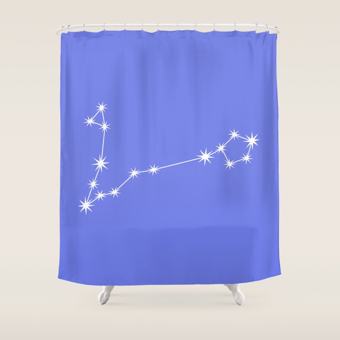 Pisces Zodiac Star Constellation Line Art Periwinkle Purple Shower Curtain Gallery Image 1