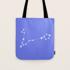 Pisces Zodiac Star Constellation Line Art Periwinkle Purple Tote Bag Gallery Image 1