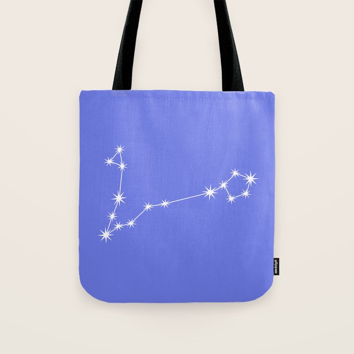 Pisces Zodiac Star Constellation Line Art Periwinkle Purple Tote Bag Gallery Image 1