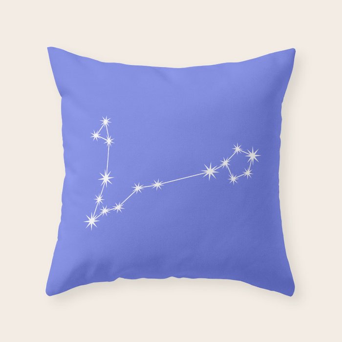 Pisces Zodiac Star Constellation Line Art Periwinkle Purple Throw Pillow Gallery Image 6