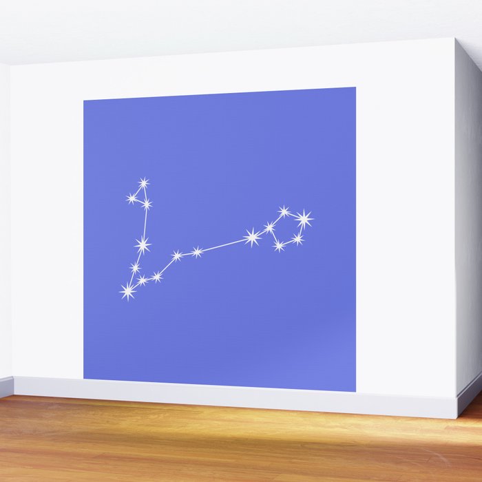 Pisces Zodiac Star Constellation Line Art Periwinkle Purple Wall Mural Gallery Image 2