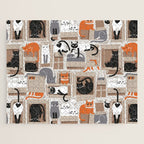 Purfect feline architecture // beige background cute cats in cardboard boxes Jigsaw Puzzle Gallery Image 1