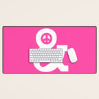 Peace and Love (pink edition) Desk Mat Gallery Image 1