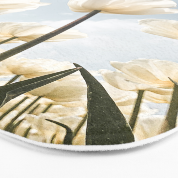 White Tulips In Spring In Holland Photo | Dutch Flowers Art Print |  Europe Travel Photography Bath Mat Gallery Image 3