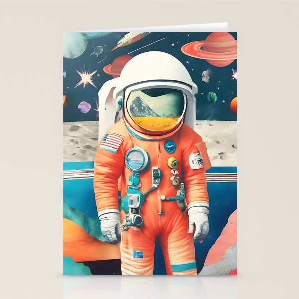 The Outsider Syndrome, Astronaut Space Travel Galaxy Surrealism, Individuality Blush Photography Plants Mars Moon Eclectic Concept Stationery Card Gallery Image 2