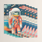 The Outsider Syndrome, Astronaut Space Travel Galaxy Surrealism, Individuality Blush Photography Plants Mars Moon Eclectic Concept Wrapping Paper Gallery Image 3