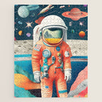 The Outsider Syndrome, Astronaut Space Travel Galaxy Surrealism, Individuality Blush Photography Plants Mars Moon Eclectic Concept Jigsaw Puzzle Gallery Image 1