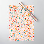 Blush Terrazzo | Pink Eclectic Speckles | Abstract Confetti Painting | Chic Bohemian Illustration Wrapping Paper Gallery Image 1