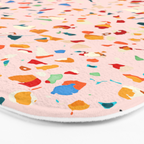 Blush Terrazzo | Pink Eclectic Speckles | Abstract Confetti Painting | Chic Bohemian Illustration Bath Mat Gallery Image 3