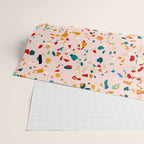 Blush Terrazzo | Pink Eclectic Speckles | Abstract Confetti Painting | Chic Bohemian Illustration Wrapping Paper Gallery Image 2