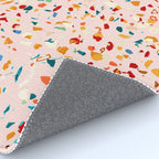 Blush Terrazzo | Pink Eclectic Speckles | Abstract Confetti Painting | Chic Bohemian Illustration Rug Gallery Image 4