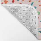 Blush Terrazzo | Pink Eclectic Speckles | Abstract Confetti Painting | Chic Bohemian Illustration Bath Mat Gallery Image 2