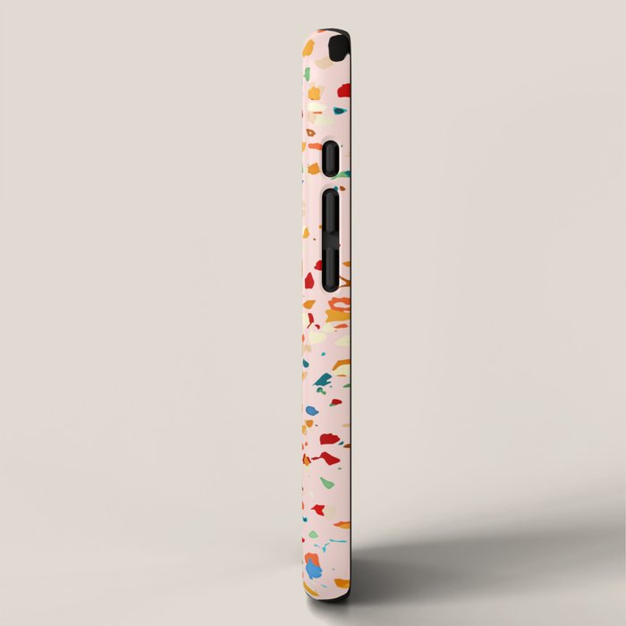 Blush Terrazzo | Pink Eclectic Speckles | Abstract Confetti Painting | Chic Bohemian Illustration iPhone Case Gallery Image 2