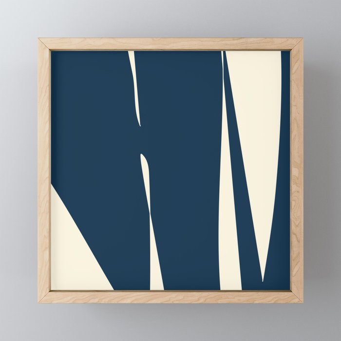 Minimalist Blue & Ivory Abstract Shapes Mini Art Print Gallery Image 1