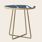 Minimalist Blue & Ivory Abstract Shapes Side Table Gallery Image 1