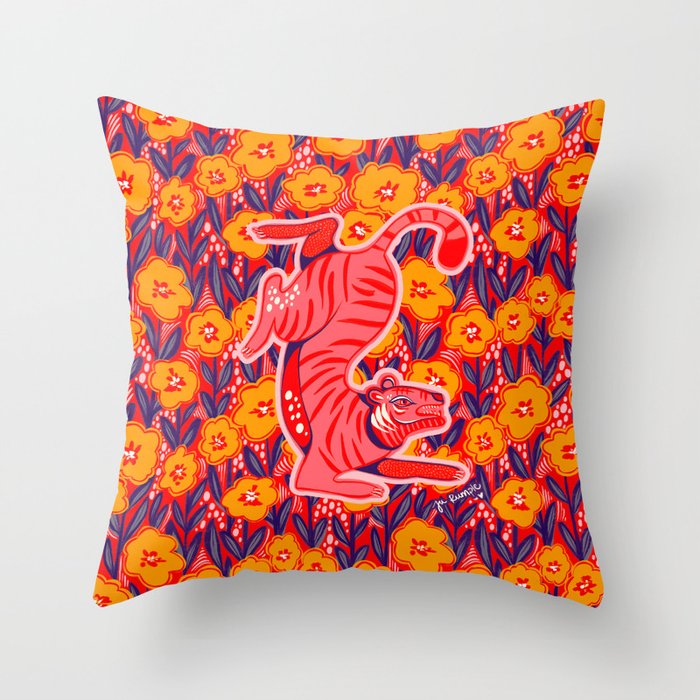 Golden Tiger Throw Pillow Gallery Image 6