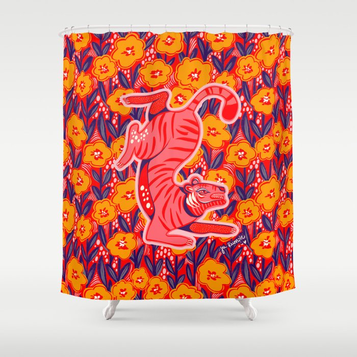 Golden Tiger Shower Curtain Gallery Image 1