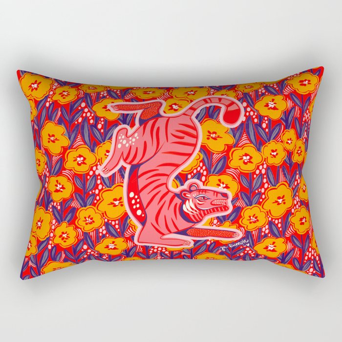 Golden Tiger Rectangular Pillow Gallery Image 2