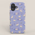 Swans With Bows - Ducks And Flowers iPhone Case Gallery Image 1