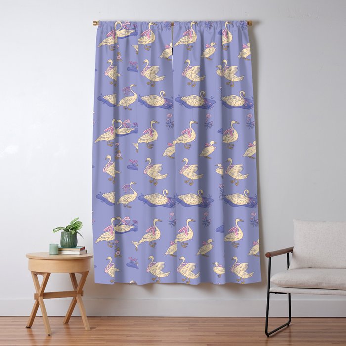 Swans With Bows - Ducks And Flowers Window Curtain Gallery Image 5