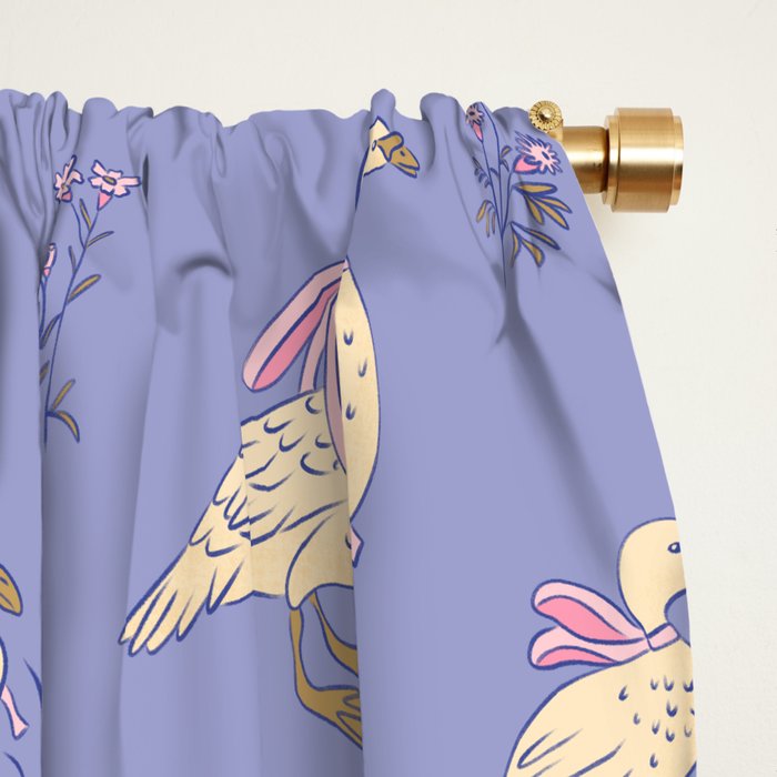 Swans With Bows - Ducks And Flowers Window Curtain Gallery Image 2