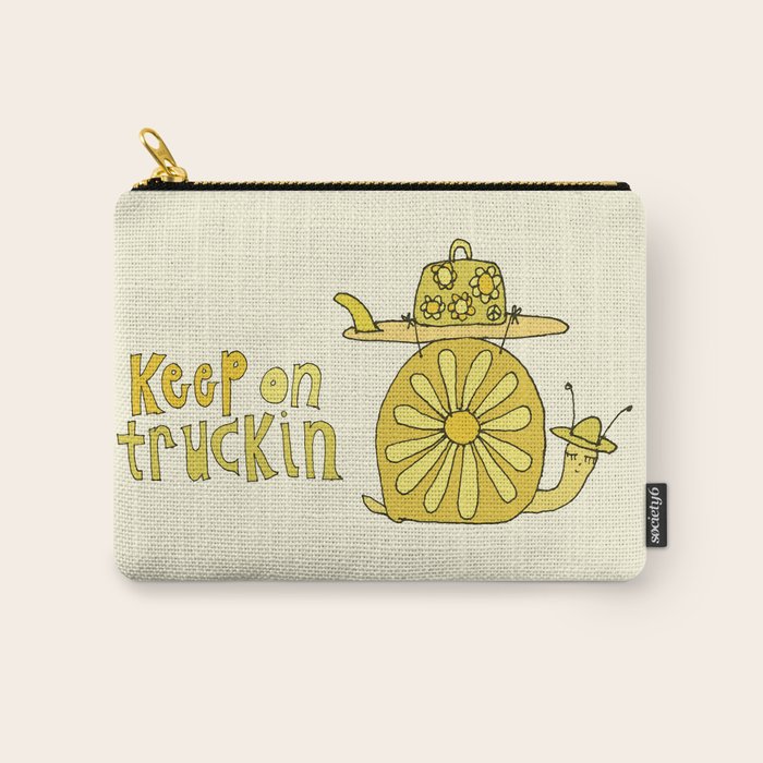keep on truckin surfy snail // retro surf art by surfy birdy Carry All Pouch Gallery Image 1