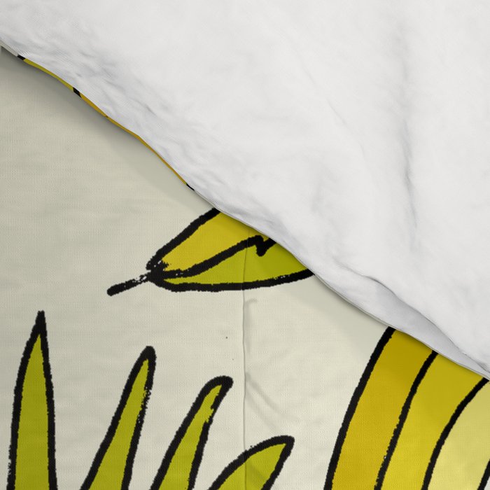 doodle daydreams sunshine and good vibes // retro art by surfy birdy Comforter Gallery Image 4