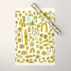 doodle daydreams sunshine and good vibes // retro art by surfy birdy Wrapping Paper Gallery Image 1
