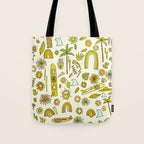 doodle daydreams sunshine and good vibes // retro art by surfy birdy Tote Bag Gallery Image 1