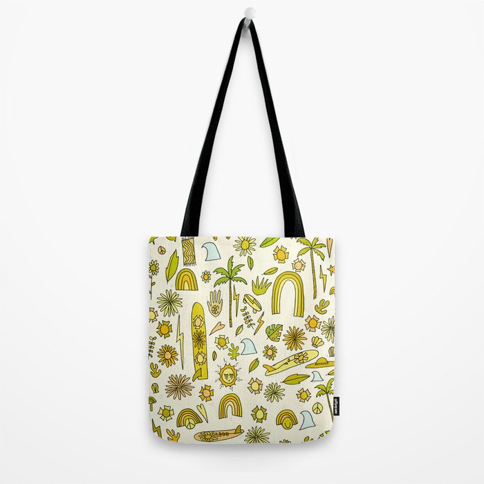 doodle daydreams sunshine and good vibes // retro art by surfy birdy Tote Bag Gallery Image 2