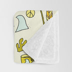 doodle daydreams sunshine and good vibes // retro art by surfy birdy Throw Blanket Gallery Image 3